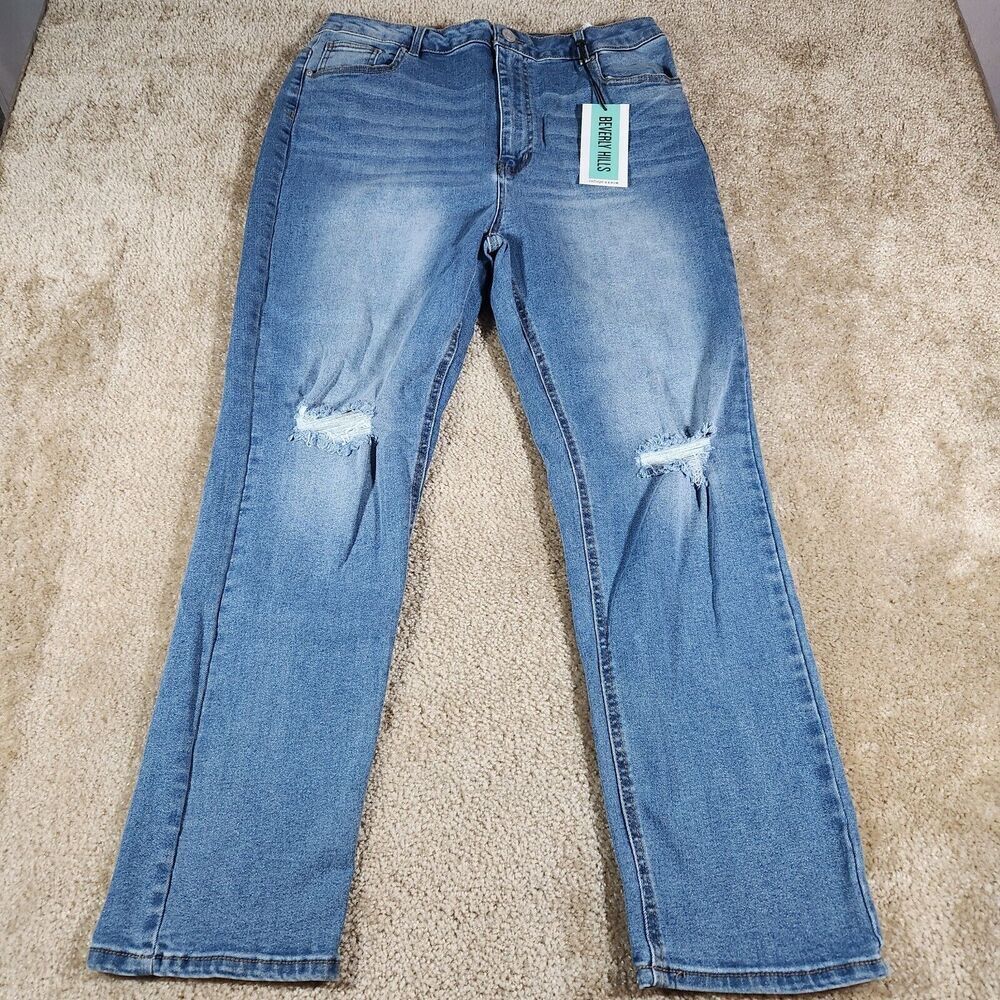 Refuge Denim Jeans Womens 13 Stretch Mom Extensible Beverly Hills Distressed